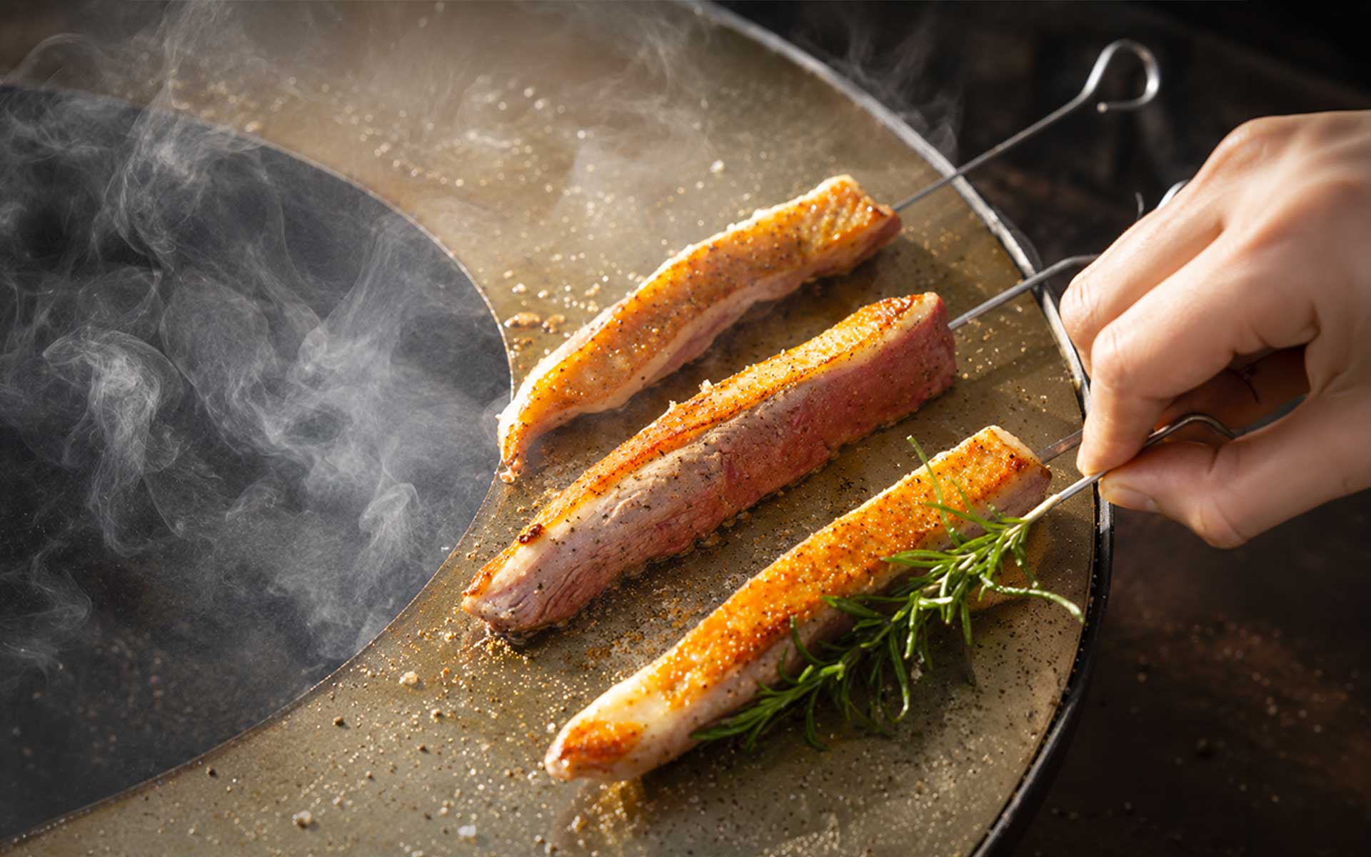 Brochettes de magret en diagonale